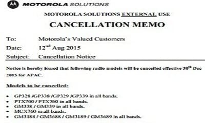 Cancellation Memo